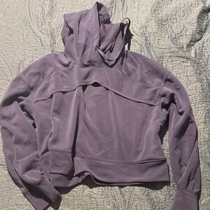 90 Degree By Reflex Lavender Hoodie - small oil stain